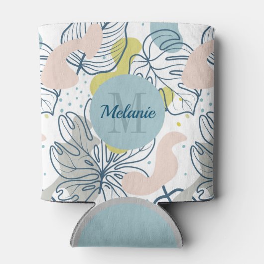 Kleurpasta's Palmbladeren en organische vormen Blikjeskoeler (Achterkant)