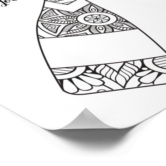 Kleurplaat Champagne Fles Poster (Hoek)