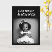 Kleurplaat | Klein meisje van kleur Verjaardag Kaart (Gele Bloem)