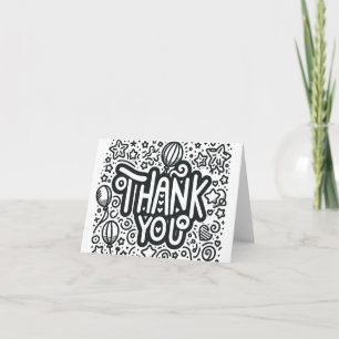 Kleurplaat Leuke Handletter Thank You Kaart