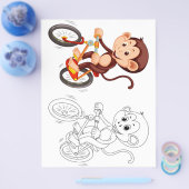 Kleurplaat met een aapje flyer (Enkel)