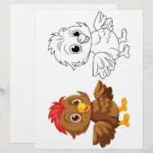 Kleurplaat met kuiken Doodle (Voorkant / Achterkant)