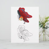 Kleurplaat met vlinder (Staand voorkant)
