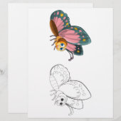 Kleurplaat met vlinder (Voorkant / Achterkant)