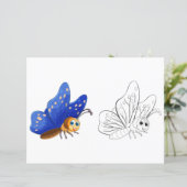Kleurplaat met vlinder (Staand voorkant)