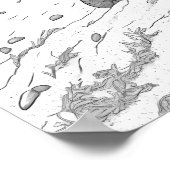 Kleurplaat - Schildpad op het strand, kleur je eig Poster (Hoek)