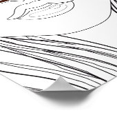 Kleurplaat strand meisje poster (Hoek)