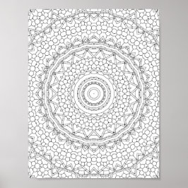 Kleurplaatpatroon met kralen ster geometrie ontwer poster