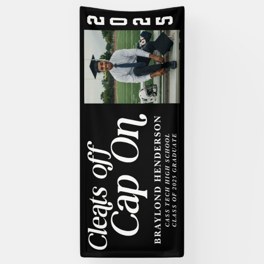 Kleurplaten uit, Pet op atleet Afstuderen Foto Spandoek (Verticaal)