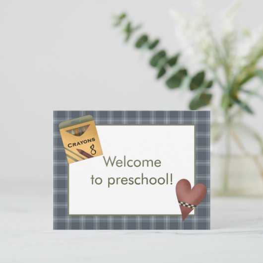 Kleurpotloden en het Onthaal van het Hart aan Briefkaart (Staand voorkant)