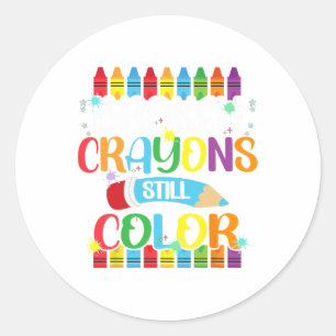 kleurpotloden kleuren nog steeds mentaal gezondhei ronde sticker