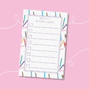 Kleurpotloden Lijst Teacher to Do Post-It Notes