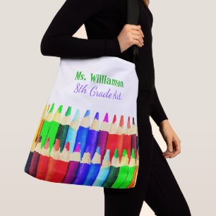 Kleurpotloden Terug naar school Aangepaste naam le Crossbody Tas