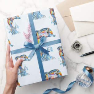 Kleurpotlood Dolfijnen Springen Uit Water Cadeaupapier