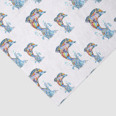 Kleurpotlood Dolphins Patroon Tissuepapier (Detail)
