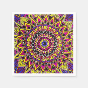 Kleurpotlood Paars Geel Mandala Servet