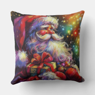 Kleurpotlood tekening Kerstman Kussen