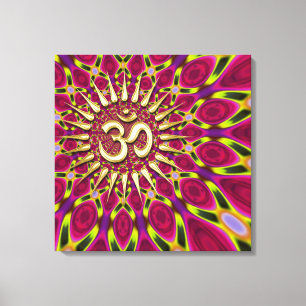 Kleurrays Gold om Sign Psychedelic Canvas Afdruk