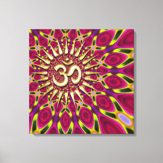 Kleurrays Gold om Sign Psychedelic Canvas Afdruk