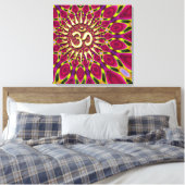 Kleurrays Gold om Sign Psychedelic Canvas Afdruk (Insitu (Slaapkamer))