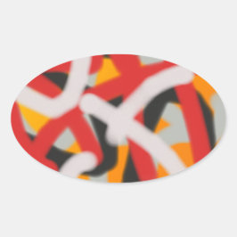 kleurrijk 0748 abstracte kunst ovale sticker