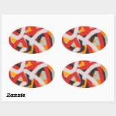 kleurrijk 0748 abstracte kunst ovale sticker (Vel)