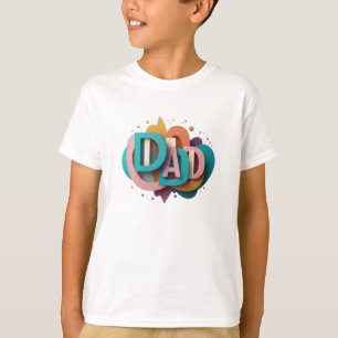 Kleurrijk 3D "DAD" grafisch ontwerp Jongens T-shirt