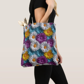 Kleurrijk 3D Daisy Naadloos Patroon Draagtas