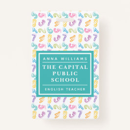 Kleurrijk Aantal Elementary School Wiskunde Leraar Badge