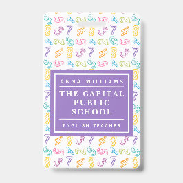 Kleurrijk Aantal Elementary School Wiskunde Leraar Badge