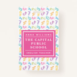 Kleurrijk Aantal Elementary School Wiskunde Leraar Badge