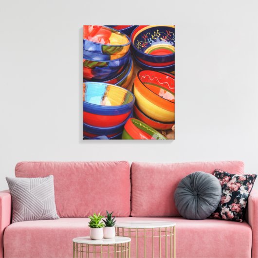 KLEURRIJK AARDEWERK - Canvas Art (Insitu (Woonkamer))