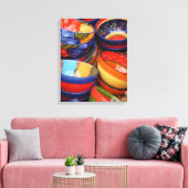 KLEURRIJK AARDEWERK - Canvas Art Afdruk (Insitu (Woonkamer))