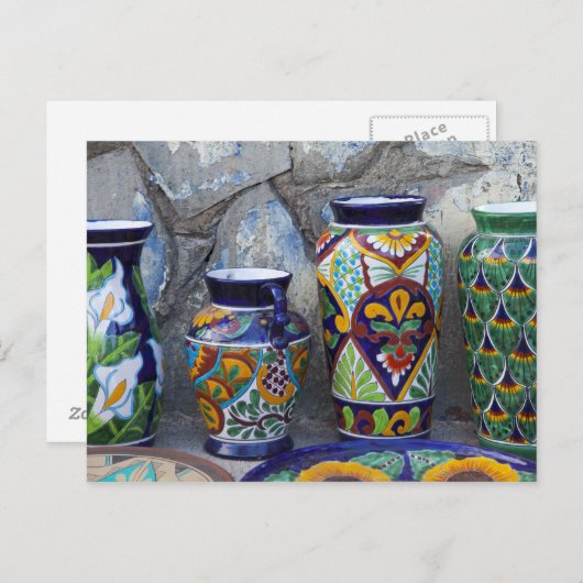 Kleurrijk aardewerk in het centrum van Loreto Briefkaart (Voorkant / Achterkant)