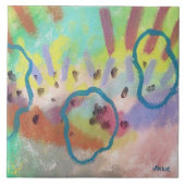 Kleurrijk Abstract Acryl Schilderen Tegeltje (Voorkant)