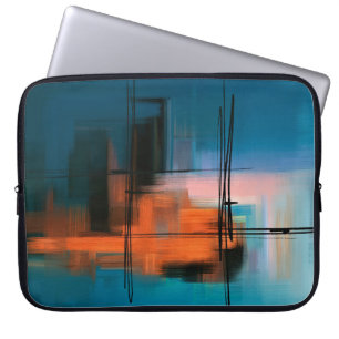 Kleurrijk abstract acrylschilderij. Surreal landsc Laptop Sleeve