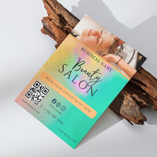 Kleurrijk Abstract Aquarel Haarstylist Script Flyer