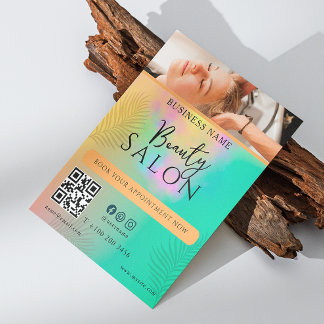 Kleurrijk Abstract Aquarel Kapsalon Script Flyer