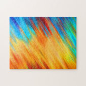 Kleurrijk Abstract blauw Oranje Flare Legpuzzel (Horizontaal)