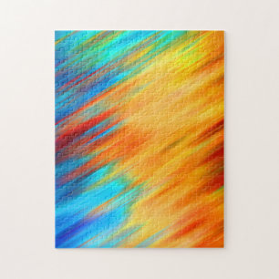 Kleurrijk Abstract blauw Oranje Flare Legpuzzel
