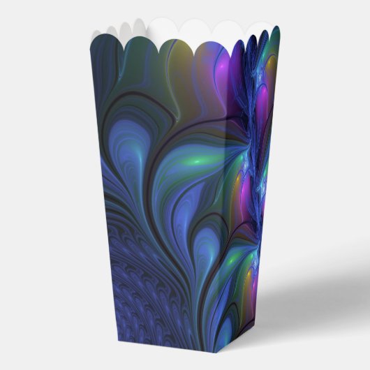 Kleurrijk Abstract blauw roze groen fractal Bedankdoosjes (Achterkant)