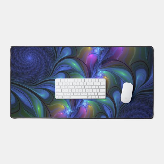 Kleurrijk Abstract blauw roze groen fractal Bureaumat (Keyboard & Muis)