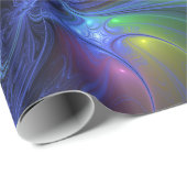 Kleurrijk Abstract blauw roze groen fractal Cadeaupapier (Rol Hoek)