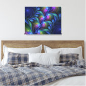 Kleurrijk Abstract blauw roze groen fractal Canvas Afdruk (Insitu (Slaapkamer))