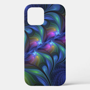 Kleurrijk Abstract blauw roze groen fractal iPhone 12 Pro Hoesje