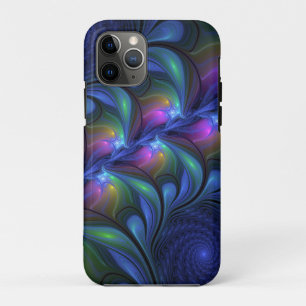 Kleurrijk Abstract blauw roze groen fractal iPhone 11 Pro Hoesje