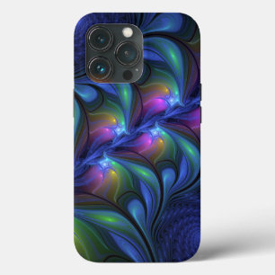 Kleurrijk Abstract blauw roze groen fractal iPhone 13 Pro Hoesje