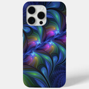 Kleurrijk Abstract blauw roze groen fractal iPhone 15 Pro Max Hoesje