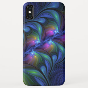 Kleurrijk Abstract blauw roze groen fractal iPhone XS Max Hoesje