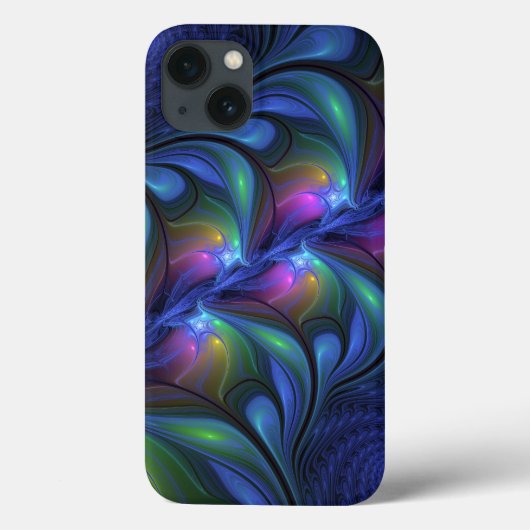 Kleurrijk Abstract blauw roze groen fractal Case-Mate iPhone Case (Achterkant)
